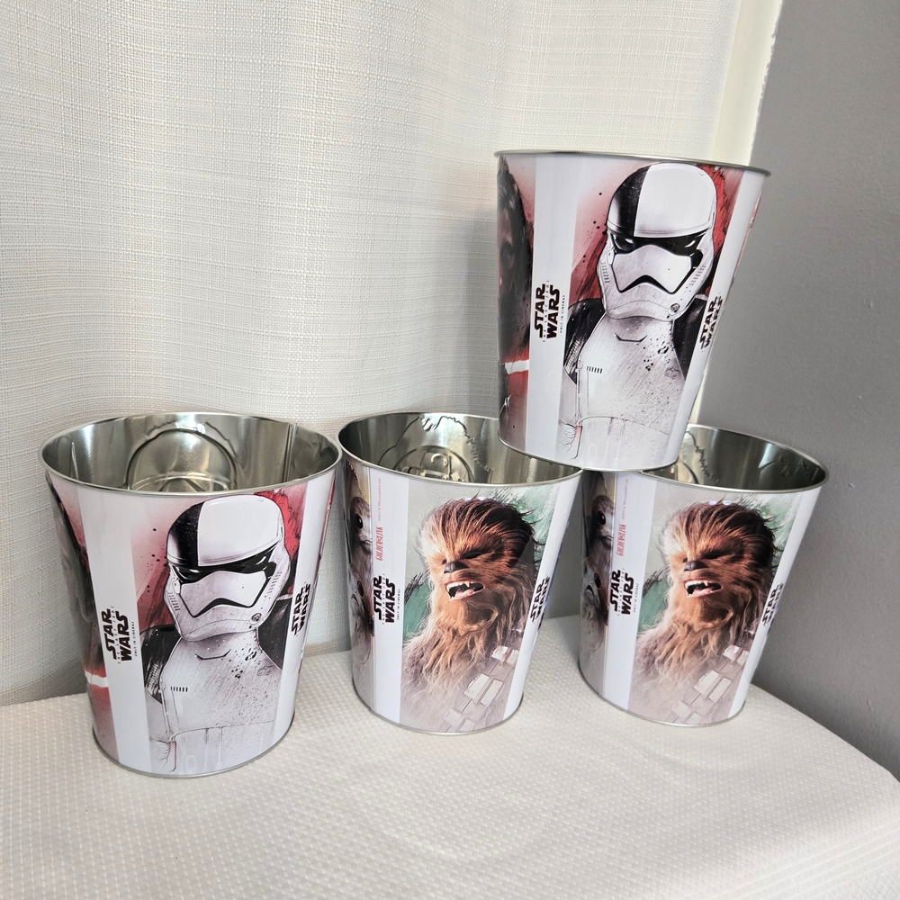 Star Wars VIII The Last Jedi Popcorn Tins Buckets Set Of 4 Movie Theater Promo